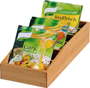 Kesper Aufbewahrungsbox aus Bambus, 15 x 35 x 10 cm, e Holzbox für Suppen- und Soßentüten, auch für Tee geeignet