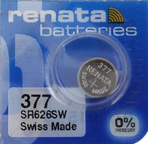 Renata Watch 377 Uhrenbatterie SR626SW MF 0% Mercury 1,55 V Battery 1er Blister (aus 10er Stripe)