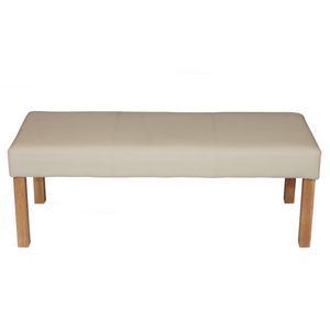 Sitzbank Polsterbank Bank M37 Kunstleder  120x43x49 cm creme, helle Beine