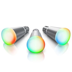 BEARWARE 3x Smarte LED-Leuchte, Wifi Smart Lampe, RGB Farbwechsel dimmbar, E27-Gewinde, 7W, 420 Lumen