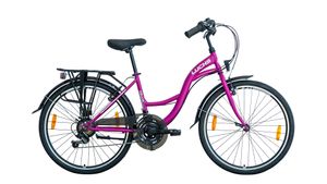 26 Zoll Meyako "Feline" Cityrad Hollandrad Citybike Trekkingrad Damen Fahrrad Mädchenfahrrad Fuchsia/Lila