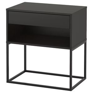 Ikea Vikhammer Nachttisch Schwarz 60x39