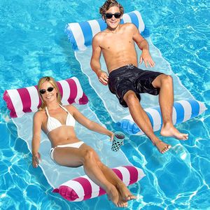 2X Luftmatratze Aufblasbare Wasserhängematte für Erwachsene, Sommerschwimmbad Aufblasbares Schwimmbett Wasserliege Wassersofa, 120*70cm