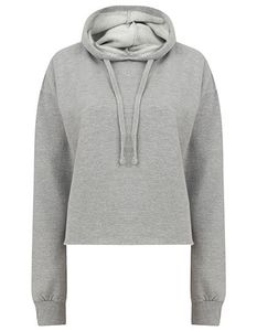 SF Women Damen Cropped Slounge Hoody Hoodie SK516 heather grey L