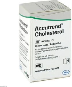 Testovací proužky na cholesterol Accutrend 25 ks