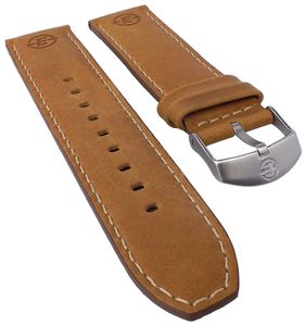 Timex Ersatzband┃Uhrenarmband Leder braun mit Naht 22mm für T49991