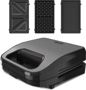 Black & Decker Tostiera BXSA754E 750W Grill Antiadherente Nero e Marrone