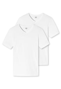 UNCOVER by SCHIESSER Herren T-Shirt 2er Pack - V-Ausschnitt Weiß XL