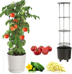 Zeleninový kvetináč na vinič paradajky uhorky fazuľa Ø30 cm biely