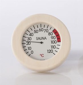 Eliga Thermometer für Sauna Ø155mm mit rundem Holzrahmen