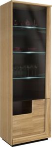 Büchervitrine, Vitrine - teilmassiv, Farbe: Eiche / Schwarz Büchervitrine, Vitrine - teilmassiv, Farbe: Eiche / Schwarz
