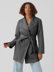Elegantný kabát s pásikom Krátka bunda Zimná bunda | S