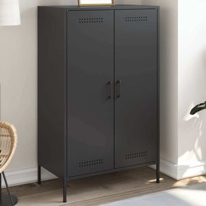 vidaXL Highboard Schwarz 68x39x113 cm Stahl