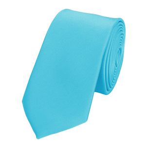 Fabio Farini - Krawatte - einfarbige Herren Schlips - Unicolor Krawatte in 6cm oder 8cm Breite Schmal (6cm), Cyan perfekt als Geschenk