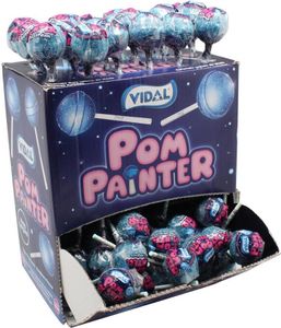 Zobrazit Kompletní Pom Painter lízátko na barvení jazyka (modré) 100 kusů