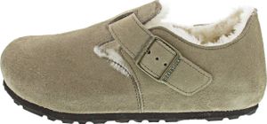 Birkenstock London Shearling Suede Damen Hausschuh in Beige, Größe 38 Birkenstock London Shearling Suede Damen Hausschuh in Beige, Größe 38