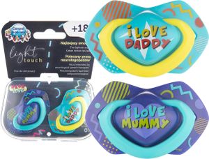 Canpol Babies | Schnuller Neon Love +18m - Symmetrisch - Leicht, hypoallergen - Komfort für Babys