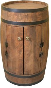 Holzfass mit zwei Türen 80x55cm - Bartisch Geschenk für Mann - Holzregal - Fassbar - Hausbar handgemacht Vintage - Stil Weinfass Bar Flaschenregal Holz. Fas Bar 81 cm