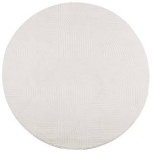 vidaXL Teppich IZA Kurzflor Skandinavischer Look Creme Ø 160 cm