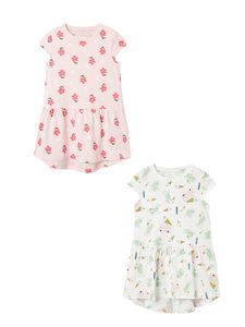 Kleid 2er-Set kurzarm Baumwolle kurzes Kinder Midi Dress |