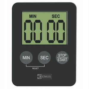 EMOS E0202 Digitaler Küchentimer/Kurzzeitmesser/Eieruhr/Kitchen Timer mit Alarm und Magnet, schwarz