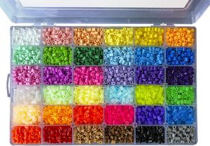La Manuli Sortiert Fuse Beads Kit - 11000 Stück 5 mm 36 Farben Bügelperlen Set Mit jeder Marke Beads kompatibel im Dunkeln leuchten Perlen Iron Beads