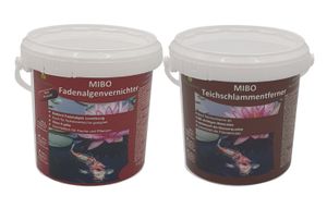 MIBO Gartenteich Fadenalgenvernichter & Teichschlammentferner Set 2x1Kg