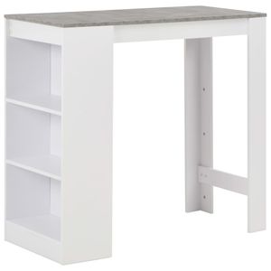 vidaXL Barový stôl s policou biely 110x50x103 cm