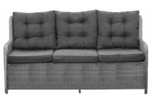 Dublin Lounge Sofa | 3-Sitzer | Rattan | Mystic Grau