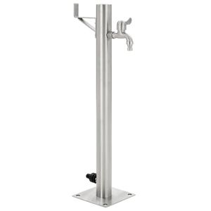 Garten-Wassersäule Edelstahl Rund 65 cm