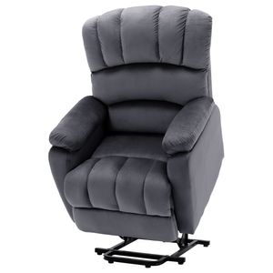 Merax TV-Sessel Massagesessel Fernsehsessel mit Wärmefunktion und Aufstehhilfe, Elektrisch Relaxsessel mit Liegefunktion und Vibration, Grau