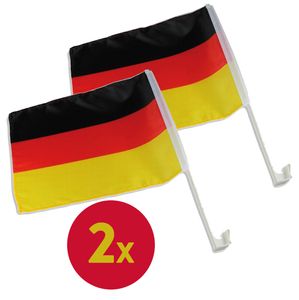 2x Autofahne Deutschland Flagge Fahne EM 2024 Fußball Autoflagge Autofensterfahne Fahne für Auto Fanartikel Nationalmannschaft 2 Stück