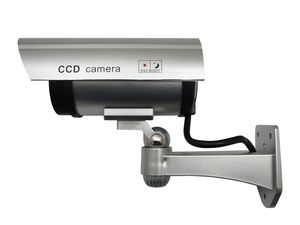 Dummy Überwachungskamera mit Signal LED, grau, Kamera-Attrappe