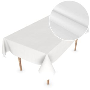 Tischdecke Wachstuch Chick&Charme Einfarbig Weiß Robust Wasserabweisend Breite 140 cm Länge 240 cm