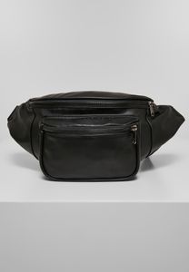 Ledvinka Urban Classics Imitation Leather Double Zip Shoulder Bag black - UNI