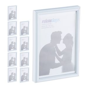 relaxdays 10 x Bilderrahmen 10 x 15 cm weiß