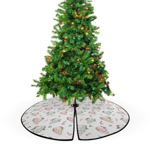 ABAKUHAUS Zuckerstange Weihnachtsbaum Rock und Schürze Weihnachtspinguine, Weihnachtsdeko 135 cm aus Stoff Weihnachtsbaumschmuck, Mehrfarbig