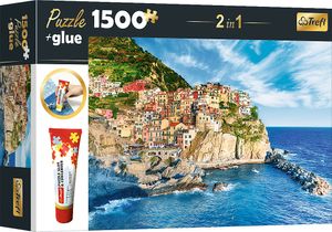 Zestaw puzzli TREFL 2w1 Manarola, Liguria, Włochy 1500 elementów z klejem