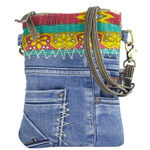 Sunsa Damen Taschen Umhängetasche Handtasche Canvas mit Jeans & Leder/Baumwolle. Kleine Vintage Crossbody Tasche/bag Schultertasche, Geschenkideen für Frauen/Mädchen nachhaltige Produkte