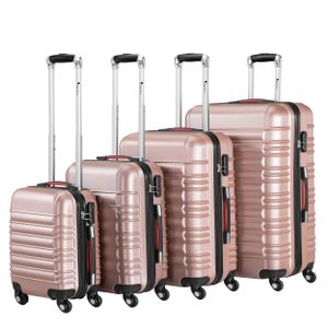Koffer-Baron® Kofferset »Premium Hartschalenkoffer-Set 4-tlg. ABS, Rosegold«