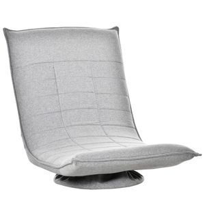 HOMCOM Podlahová židle 360° Podlahový polštář Čalouněné opěradlo Skládací plátno Světle šedá 64 x 93 x 80 cm
