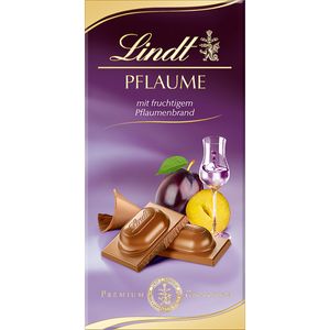 Lindt Pflaumen Alkohol Füllung mit fruchtigem Zwetschgenwasser 100g