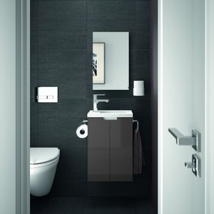 ALLIBERT Badmöbel Gäste-WC Set vormontiert weiß grau Glanz Waschtisch 40 cm