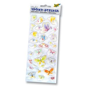 Folia 3D Deko Epoxy Sticker, Motiv Schmetterlinge Ganzjahr Set 8, mehrfarbig (1 Set)
