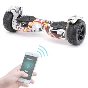 ROBWAY W2 Hoverboard | 700 Watt - 8,5 Zoll - 15 km/h  - App - Bluetooth - LEDs - Für Erwachsene & Kinder - Self-Balance - Bis 120 Kg (Metro Camo 2.0)