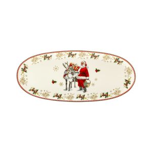 SERVIERPLATTE 18 x 40,5 cm Weihnachtsteller Schale Teller Weihnachten Porzellan