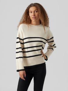 Oversize Pullover Gestreifter Feinstrick Sweater Dropped Shoulder | L