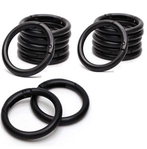 INF Rundkarabiner / öffnungsbare Ringe 15er-Pack Schwarz