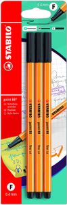 Fineliner St. point 88 3 listy čierna