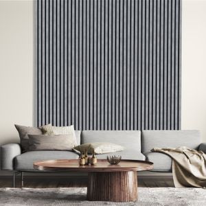 Neuhofer | Akustikpaneele | MDF foliert | PET-Faser | Beton | 572.5 x 19 x 2400 mm | 3D Wandpaneel | Schallhemmend | Dekoration | Modern | Robust | Hochwertig | Langlebig